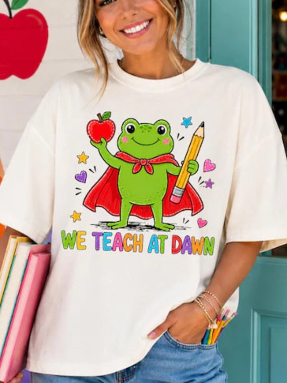 Funny Teacher Frog Shirt, Back to School Teacher Gift, Cute Teacher Tee